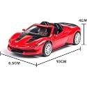 1:32 Scale Exclusive Alloy Metal Pull Back Die-cast Car Scale Model with Sound Light Mini Auto Toy for Kids Metal Model Toy Car with Sound and Light [New Version] (FERARI J-50 - RED)