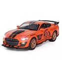 1:32 Scale Exclusive Alloy Metal Pull Back Die-cast Car Scale Model with Sound Light Mini Auto Toy for Kids Metal Model Toy Car with Sound and Light [New Version] (Mustang GT500 -Multicolor)