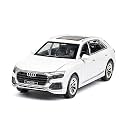 1:32 Scale Exclusive Alloy Metal Pull Back Die-cast Car Scale Model with Sound Light Mini Auto Toy for Kids Metal Model Toy Car with Sound and Light [New Version] (Audi Q8 - White)