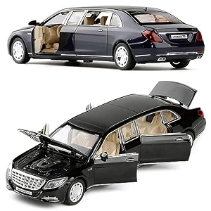 exclusive alloy metal pull back die-cast car scale model with sound light mini auto toy for kids metal model toy car with sound and light new version maybach long -multicolor
