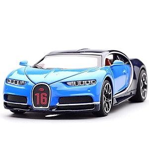 exclusive alloy metal pull back die-cast car scale model with sound light mini auto toy for kids metal model toy car with sound and light new version bugatti chiron - blue