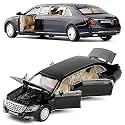 Exclusive Alloy Metal Pull Back Die-cast Car Scale Model with Sound Light Mini Auto Toy for Kids Metal Model Toy Car with Sound and Light [New Version] (Maybach Long -Multicolor)