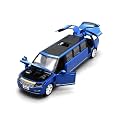Exclusive Alloy Metal Pull Back Die-cast Car Scale Model with Sound Light Mini Auto Toy for Kids Metal Model Toy Car with Sound and Light [New Version] (Long Range Rover - Blue)