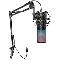 TONOR USB Podcast Microphone, Gaming PC Studio Streaming Mic Kit for Gamer, Recording Condenser Equipment Cardioid Microfono for Singing, YouTube, 200 cm/78inch Cable, with Adjustable Arm Stand, Q9S