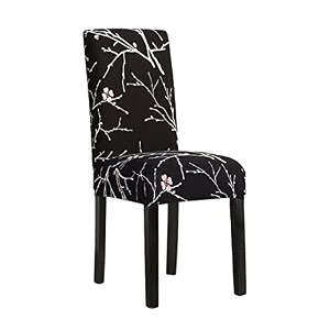 tony stark polyester spandex printed chair cover pack of 1 stretch removable washable short dining chair cover protector seat slipcover black stem pack of 1