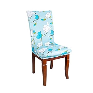 tony stark polyester spandex printed chair cover pack of 1 stretch removable washable short dining chair cover protector seat slipcover sky blue floral pack of 1