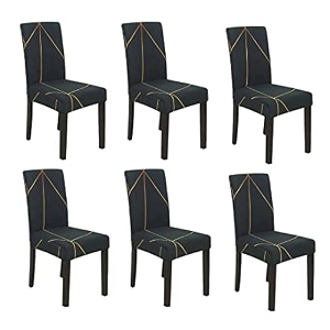 tony stark polyester spandex printed chair cover pack of 6 stretch removable washable short dining chair cover protector seat slipcover green gold prism pack of 6