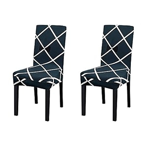 tony stark polyester spandex printed chair cover pack of 4 stretch removable washable short dining chair cover protector seat slipcover blue diamond  pack of 4