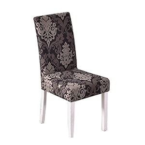 tony stark polyester spandex printed chair cover pack of 1 stretch removable washable short dining chair cover protector seat slipcover black brown motif pack of 1