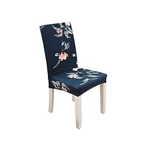 tony stark polyester spandex printed chair cover pack of 1 stretch removable washable short dining chair cover protector seat slipcover blue lotus pack of 1