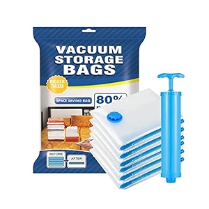 tony stark space saver pack of 6 variety 3 x jumbo amp 3 x large reusable vacuum storage ziplock compression sealer bags for travel clothes and home blankets quilts with hand pump 3 jumbo 70100 cm amp 3 large 6080 cm