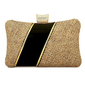 tooba women39s beautiful flower box clutch bag  detachable chain sling strap ladies purse walletgoldblack