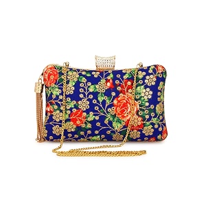 tooba women39s beautiful flower box clutch bag  detachable chain sling strap ladies purse wallet multicolor