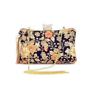 tooba women39s beautiful flower box clutch bag  detachable chain sling strap ladies purse wallet