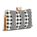 TOOBA Girl's Tassle Clutch (Black N White Chess 3X)