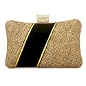 TOOBA Women's Beautiful Flower Box Clutch Bag | Detachable Chain Sling Strap| Ladies Purse Wallet,gold,black