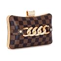 TOOBA Women's Beautiful Flower Box Clutch Bag | Detachable Chain Sling Strap| Ladies Purse Wallet, Brown
