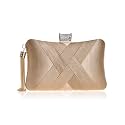 TOOBA Handicraft Women Beautiful Flower Box Clutch Bag | Detachable Chain Sling Strap| Purse Wallet, Gold