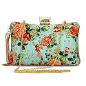 TOOBA Handicraft Beautiful Flower round clutch bag purse for casual wedding Bag for Women Girls