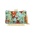 TOOBA Handicraft Beautiful Flower round clutch bag purse for casual wedding Bag for Women Girls