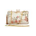 TOOBA Women's Beautiful Flower Box Clutch Bag | Detachable Chain Sling Strap| Ladies Purse Wallet, Off White