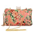 TOOBA Women's Beautiful Flower Box Clutch Bag | Detachable Chain Sling Strap| Ladies Purse Wallet