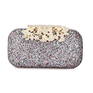 tooba women handicraft beautiful diamond crystal flower box clutch bag purse for bridal casual party wedding multi color
