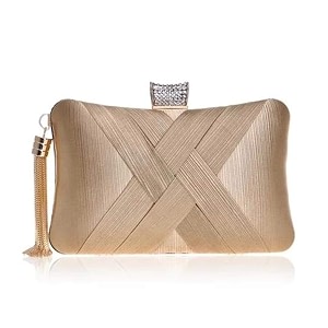 tooba women handicraft beautiful flower box clutch bag purse size 8x5 inches for bridal casual party wedding gold shining