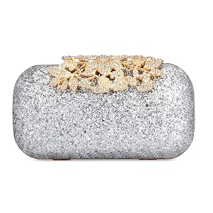 tooba women39s clutch metallic silver