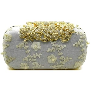 tooba women39s clutch white pearl