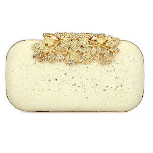 tooba women39s clutch metallic white