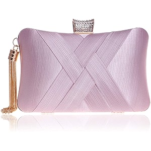 tooba women39s beautiful flower box clutch bag  detachable chain sling strap ladies purse wallet pink