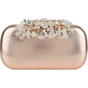 tooba women handicraft beautiful diamond crystal flower box clutch