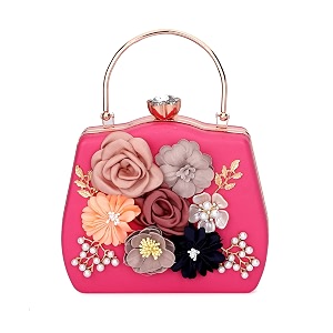 tooba handicraft clutch purse for women with flower box design clutch