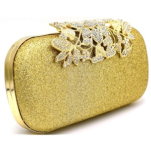 tooba women39s clutch sparkling gold