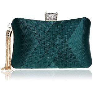tooba women39s beautiful flower box clutch bag  detachable chain sling strap ladies purse wallet green