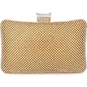 TOOBA Women's Beautiful Flower Box Clutch Bag | Detachable Chain Sling Strap| Ladies Purse Wallet,gold