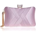 TOOBA Women's Beautiful Flower Box Clutch Bag | Detachable Chain Sling Strap| Ladies Purse Wallet, Pink