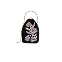 TOOBA Women's Black Purple Handicraft Beautiful Bling Box Clutch Bag for Wedding, Banquet, Gift Family, & Friends