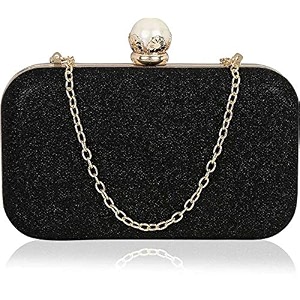 tooba women39s clutch black black foam big pearl