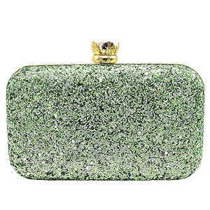 tooba handicraft beautiful bling pearl box clutch bag purse for bridal casual wedding green