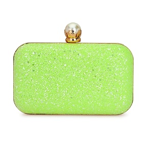 tooba neon big pearl clutch