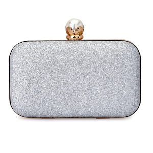 tooba women39s clutch silver silver foam big pearl