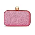 Tooba Women's Clutch (Pink) (Pink light chini Big Pearl)