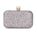 TOOBA Handicraft Beautiful Bling Pearl Box Clutch Bag Purse for Bridal, Casual, Wedding (Multi)