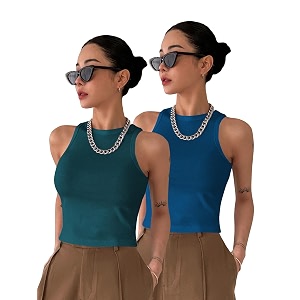 toochki tops for women crop top for women39s tank activewear tee sports western casual cotton camisole pack of 2 combo