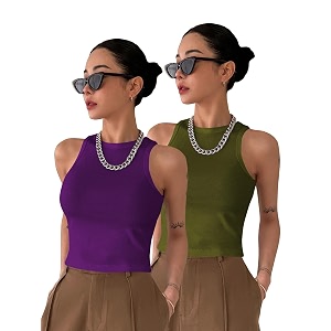 toochki tops for women crop top for women39s tank activewear tee sports western casual cotton camisole pack of 2 combo