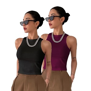 toochki tops for women crop top for women39s tank activewear tee sports western casual cotton camisole pack of 2 combo