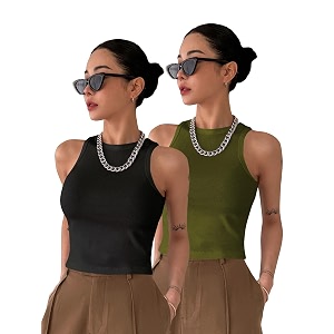 toochki tops for women crop top for women39s tank activewear tee sports western casual cotton camisole pack of 2 combo