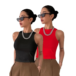 toochki tops for women crop top for women39s tank activewear tee sports western casual cotton camisole pack of 2 combo